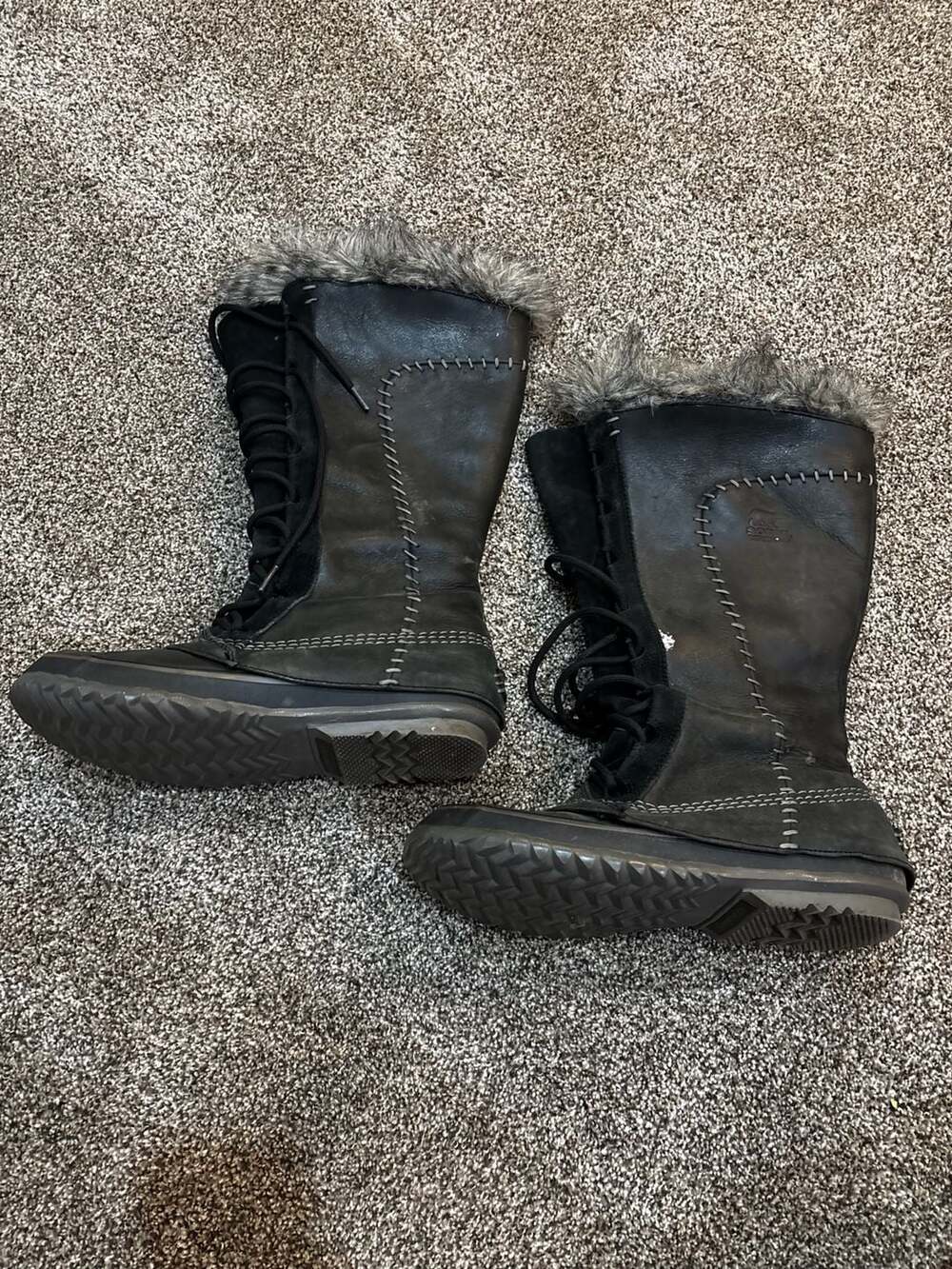 Sorel Cate The Great Waterproof Suede Leather Fur-Lined Winter Boots - Picture 1 of 6